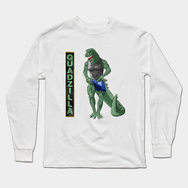 Quadzilla (Version 1) (Color 2) Long Sleeve T-Shirt by CowsDoFly